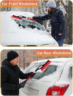 EcoNour 27" Car Snow Brush and Ice Scraper (2 Pack) | Aluminum Snow Scraper for Cars with Ergonomic Foam Grip | Scratch-Free Windshield Ice Scraper and Snow Remover for Cars and SUVs
