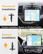 Car CD Slot Mount Tablet Holder with Adjustable Arm, Universal 360° Rotation Truck CD Player Tablet Holder for 4-13" iPad Pro Air Mini, Phone, Galaxy Z Fold, Fire HD