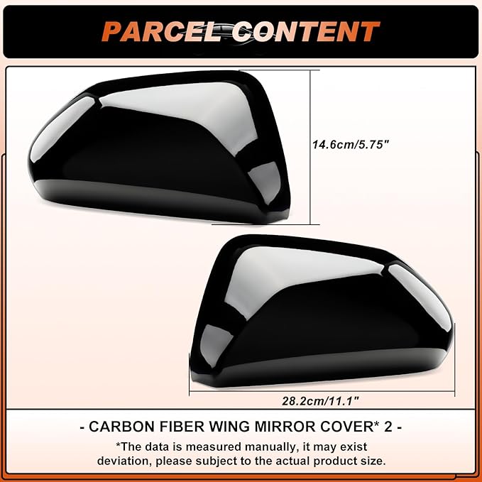 ACLONG Glossy Black Mirror Covers Fit for Toyota Camry 2018-2025 – Driver & Passenger Side Rearview Cap Replacement (1 Pair)