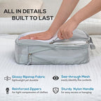 Compression Packing Cubes, 7 Set Packing Cubes for Travel Compression, Lightweight Compressible Package Organizer for Carry O