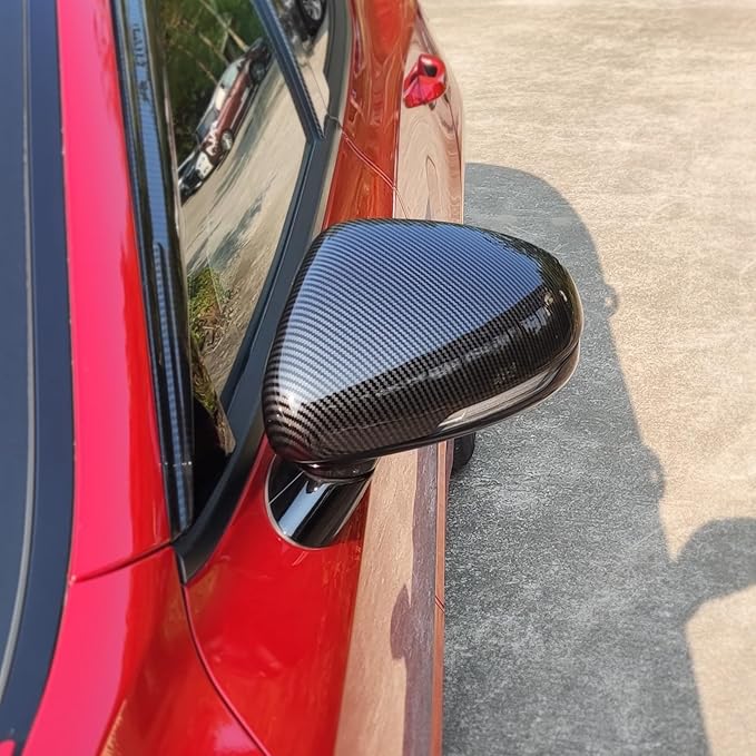 Carbon Fiber Style ABS Exterior Mirror Cover Side Rearview Mirror Cover Trim Compatible with Kia Stinger 2017-2024 Accessories