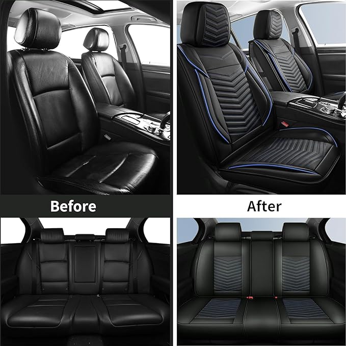 Car Seat Covers, Breathable and Waterproof Faux Leather Automotive Seat Covers, Universal Anti-Slip Driver Seat Cover for Car