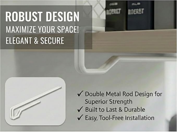 Nexu 6-Pack Metal Mesh Shelf Dividers for Closet Organization, Ultra-Stable Under-Shelf Hook Design, Matte Non-Slip Heavy Dut