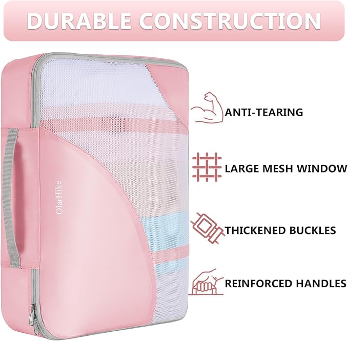 8 Set Packing Cubes for Travel, Gifts for Women Mom,Anti-Tearing Suitcase Organizer for Luggage with Shoe & Hanging Toiletry 