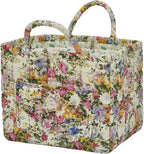 Boho Fabric Storage Basket, Large Capacity Laundry Basket, 12.2'' x 10.23'' x 10.23'' Collapsible Laundry Hamper with Easy Ca