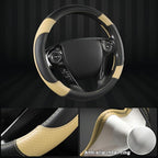 GIANT PANDA Microfiber Leather Steering Wheel Cover for Honda Accord,Civic,CR-V,HR-V,Pilot(Diamond-Pattern-Black+Beige-Standa