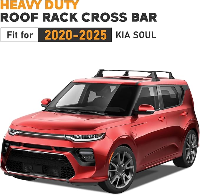 Anti-Theft 220lbs Heavy Duty Roof Rack Cross Bar Compatible with Kia Soul 2020 2021 2022 2023 2024 2025 Roof Rack Cross Bars Aluminum Roof Racks Cross Rail