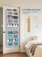 Over the Door Organizer Hanging- 10 Compartments, 80 lbs Load Behind Door Stuffed Animal Storage, Extra Large Toys Storage Or