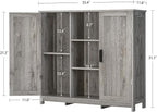 Iwell Storage Cabinet with 2 Doors and 4 Adjustable Shelves, Buffet Cabinet with Storage, Floor Cabinet for Living Room, Entr