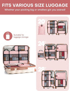 SDGFUI 6 PCS Set Compression Packing Cubes for Travel, Lightweight Packing Organizer Bags Travel Essentials for Carry On, Sui