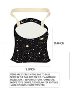 Car Trash Can, Durable Hanging Car Trash Garbage Bag, Cute Automotive Garbage Cans Organizer, Cute Golden Moon Star