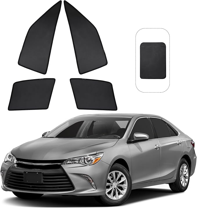 Front Side Half Window Shade Foldable Custom Fit for Toyota Camry 2012-2017 Car Window Shades for Side Window Sun Shade UV Protection Heat Insulation for Camping Sleeping 4PCS