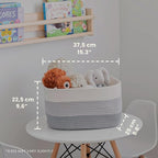 OrganiHaus Rope Baskets for Shelves - Set of 3 Woven Storage Baskets for Organizing, Closet & Toy Storage - 3-Toned Gray - 15