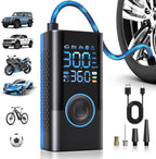 Tire Inflator Portable Air Compressor Portable Cordless Mini Air Pump with Digital Pressure Gauge Inflater 150PSI Fast Inflation and Auto Shutoff Function Tires Pump for Cars Motorcycles Bikes (Blue)