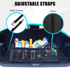 Large Trunk Organizer for Car, SUV, Truck with Removable Cooler Bag-Collapsible Multi Compartments w/Foldable Cover, Non Slip