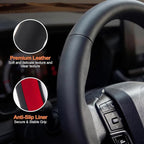 West Llama Leather Steering Wheel Covers,3 Piece Car Wheel Cover Universal Fit 99% Cars (Black)