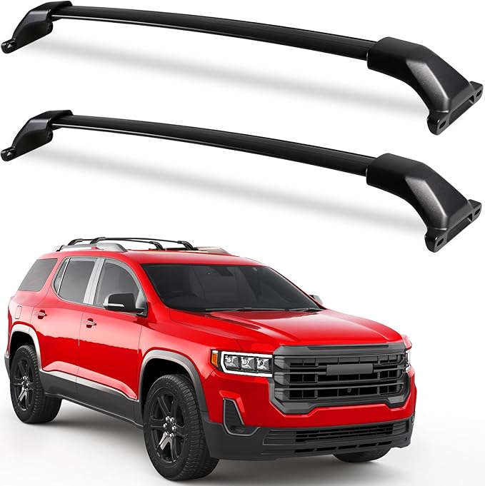 Heavy Duty 300lbs Cross Bars Roof Racks Compatible with GMC Acadia 2017 2018 2019 2020 2021 2022 2023, Aluminum Roof Rails Crossbars Luggage Cargo Carrier Rooftop Car SUV Accessories