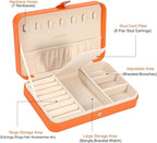LANDICI Small Jewelry Box for Women Girls, PU Leather Travel Jewelry Case, Portable Jewelry Organizer Storage Holder Display 