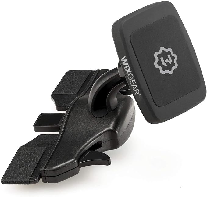 WixGear Cd Mount, CD Slot Magnetic Car Mount Holder for Cell Phones and mini Tablets with Fast Swift snap Technology, [Only Fits CD Player Slots Measuring 4.5 to 5 Inches]