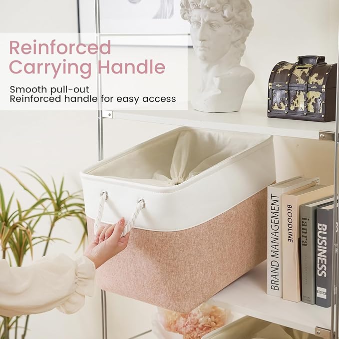 Large Storage Baskets- 16x12x12 inch Storage Bins for Shelves and Closet Organizing, Foldable Fabric Bin for Home Organizatio