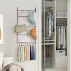 HapiRm Over Door Hat Rack - 3 Tier Wall Mounted Hat Organizer with 16 Hooks and 10 Movable Clips, Cap Hanger Storage up to 26