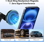 Magnetic Car Cup Holder Phone Holder, 2-in-1 Cup Holder Extender for Car, Universal Magsafe Cupholder Car Mount, Long Arm and 360 ° Rotation, Secure Fit for Car or SUV