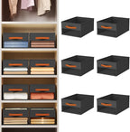 Homsorout Drawer Organizers and Storage - 6 Pack Foldable Pants Organizer with Clear Window & Handles, Fabric Closet Organize