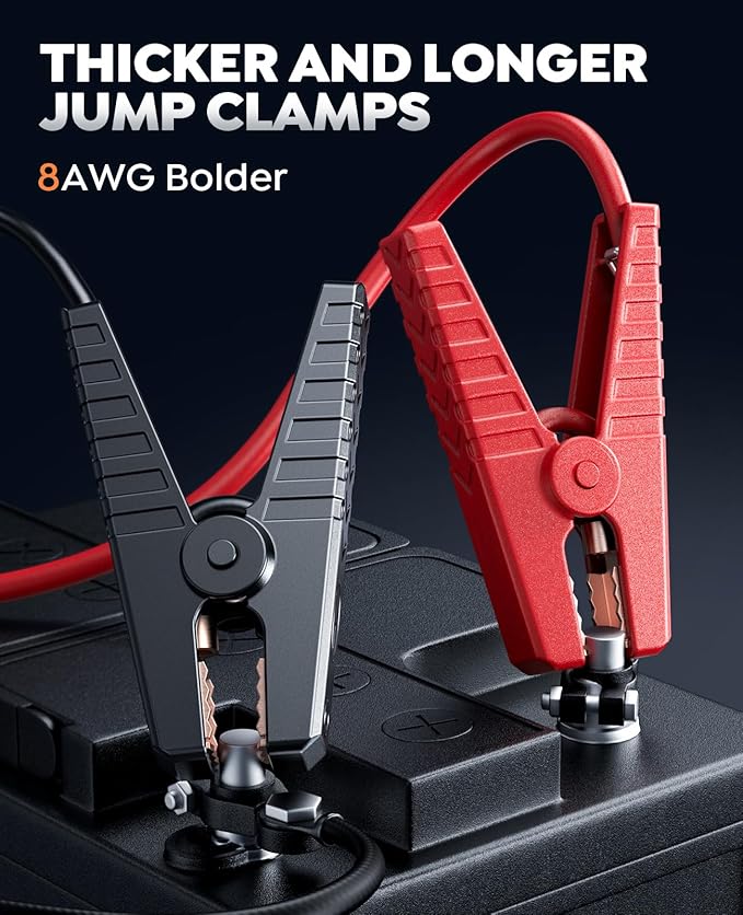 TREKURE Car Battery Jump Starter 8000A 26800mAh, Portable Car Jump Starter for All Gas and 12L Diesel Engines, Power