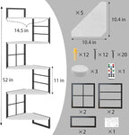 Corner Floating Shelves with Lights - 5 Tiers Corner Shelf Wall Mounted, Bookshelf with LED Light, Floating Shelves for Wall,