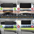 Veharvim Sun Visor Extender for Car with 2 Side Sunshade, Polarized UV400 Visor Extender Attachment for Car Visor with PC Lens,Anti-Glare for Safe Driving (2 Side Panel)
