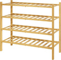Kitsure Bamboo Wooden Shoe Rack for Closet - Stackable Shoe Organizer with Modular Structure, Space-Saving Shoe Shelf for Ent