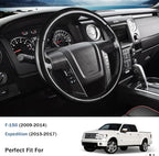 Steering Wheel Cover for Ford F150 2009-2014/ Ford Expedition 2015-2017, Car Steering Wheel Cover Protector Accessories for Ford (Glossy Black)