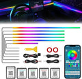 Dreamcolor Acrylic Interior Car LED Strip Light with Wireless APP, RGB 6 in 1 with 175 inches 612 LEDs Fiber Optic Car Symphony Ambient Lighting Kits, Sound Active Function LED Strip for Cars