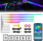 Dreamcolor Acrylic Interior Car LED Strip Light with Wireless APP, RGB 6 in 1 with 175 inches 612 LEDs Fiber Optic Car Symphony Ambient Lighting Kits, Sound Active Function LED Strip for Cars