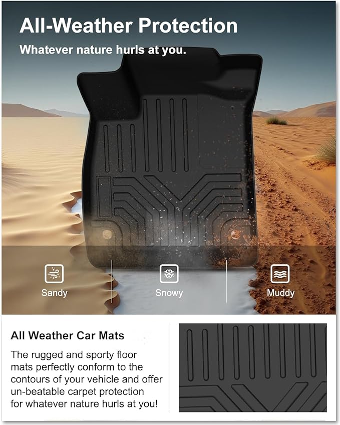 KIWI MASTER Floor Mats for 2018-2022 Honda Accord, Custom Fit All Weather Car Mats, Heavy Duty TPE Floor Liners, Front & Rear 2 Row, Black