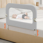 omzer Bed Guard Rail for Toddlers - 32inch Folding up & Adjustable Heights Baby Bed Safety Rails - Portable Toddler Bed Barri