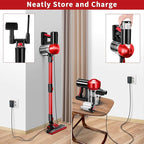 iwoly C150 Cordless Vacuum Cleaner Rechargeable with 2200mAh Detachable Battery, 18000Pa Cyclone Vacuum with HEPA Filter, Lig