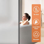Frosted Window Privacy Film Frosted Glass Window Film Sun Blocking Window Tinting Film for Home, Static Clings Removable Frosting Bathroom Door Window Covering, White,29.5 Inch x 78.74 Inch