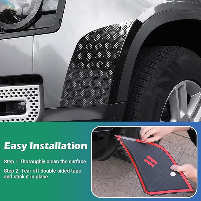 Front Wheel Arch Covers for Land Rover Defender 2020-2025 | Black Body Anti-Scratch Protection Cover Trim Kit Compatible | Defender 90 110 130 Accessories | Easy Installation | Decoration Armor