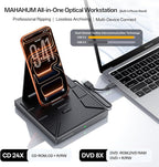 9-in-1 External CD/DVD Drive with Phone Holder, USB 3.0 & Type-C Portable DVD±RW/CD Burner, Plug and Play Optical Drive Compatible with Laptop PC, Desktop, Windows 11/10/8/7, Mac, Linux