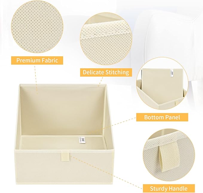 DIMJ Bundle of 8 Pack Clothes Storage Bag & 6 Pack Clothing Organizer Storage Boxes