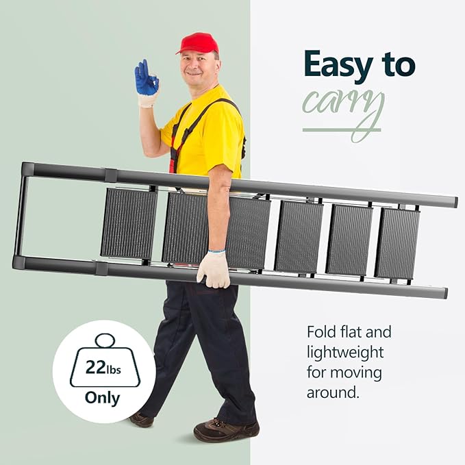 WOA WOA 6 Step Ladder for 12 Feet High Ceiling, Lightweight Foldable Ladder with Non-Slip Wide Pedals, Stepladder with Safe H