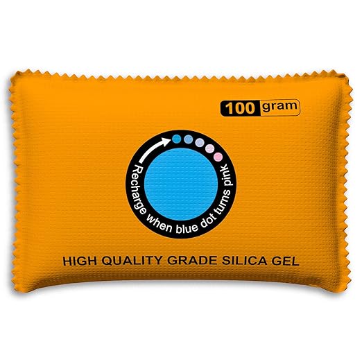 unuaST 100g Rechargeable Desiccant Pack for Storage, Reusable Color-Indicating Silica Gel Desiccant Packet, Dehumidifier Bag