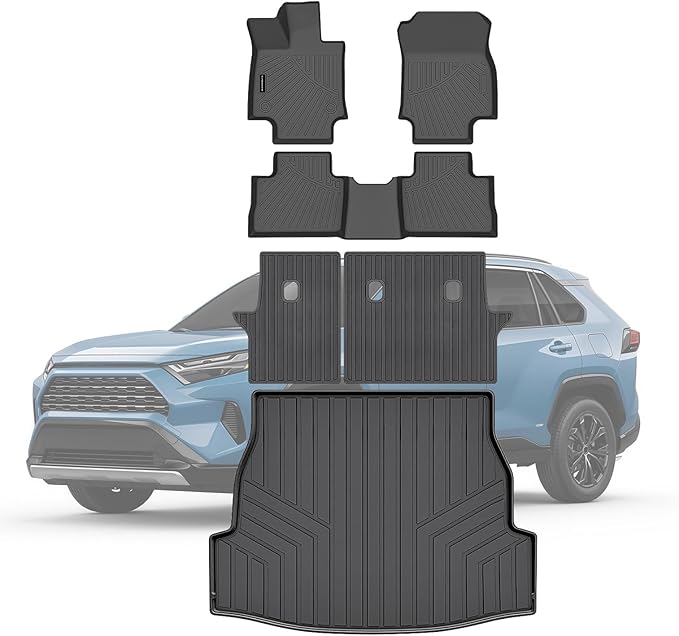 TPE Floor Mats for Toyota RAV4 2019-2025 All Weather Car Floor Liners Fit Toyota RAV4 2019-2025 Cherokee Accessories Black ﻿
