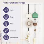 SWTYMIKI Over The Door Purse Organizer - 2 Packs Wall Mounted Purse Rack with 8 Hooks Design, Hanging Handbag Organizer Stora