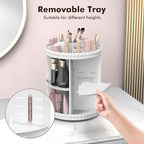 Rotating Makeup Organizer, 360° Spinning Skincare Organizers, Adjustable Layer Cosmetic Storage Lazy Susan Makeup Organizers 