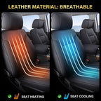 Coverado Chevy Silverado Seat Covers, Faux Leather Seat Covers Fit for Chevy Silverado GMC Sierra 2007-2025 1500, 2015-2025 2