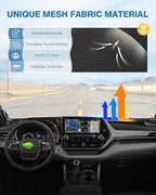 FIILINES Dash Cover Fit for Toyota Highlander 2020-2025 (Fit with or Without Display) Dashboard Mat Cover Sunshade Nonslip Me