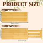 8 Pcs 6'' High Bamboo Drawer Dividers, Non-slip Deep Kitchen Dresser Drawer Organizer with Spring Loaded Adjustable Expandabl
