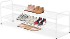 AOODA Long 2 Tier Shoe Rack for Closet Metal Wide Stackable Shoe Storage Organizer for Entryway, Bedroom, Floor, 18-Pairs Low